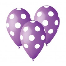 Balon 12" Kropki Pastel  Lavender 