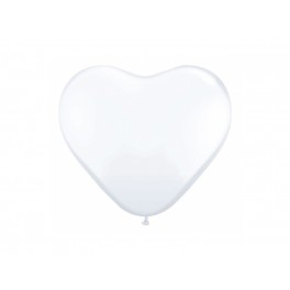 Balon Gumowy Serce białe -6 szt